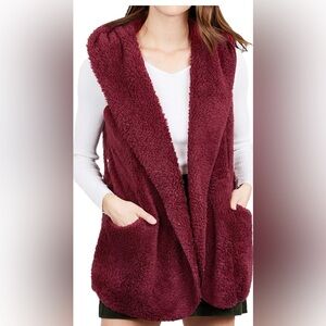 Plush Burgundy Vest Sz L